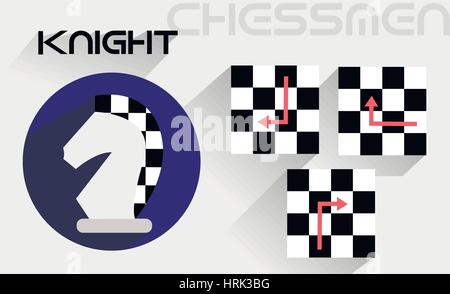 Chess piece  knightin the flat style Stock Vector