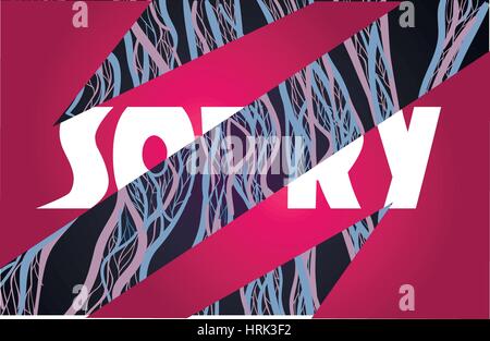 word sorry in the form of blood vessel Stock Vector