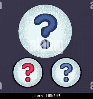 question icon in a circle. It can be used as a button Stock Vector