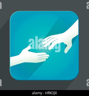 Vector icons for help in the form of hands Stock Vector