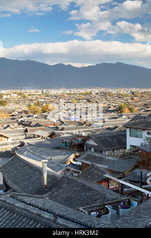 View of Lijiang (UNESCO World Heritage Site), Yunnan, China Stock Photo