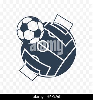 Football soccer ball icon. Long shadow flat design. Vector illustration. Stock Vector