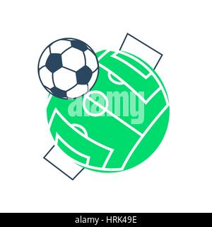 Football soccer ball icon. Long shadow flat design. Vector illustration. Stock Vector