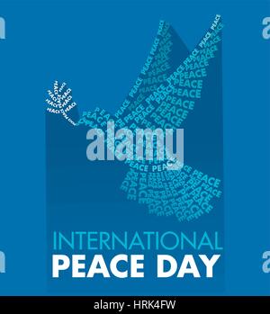 International Day of Peace Poster Templates with Dove of letters Stock Vector