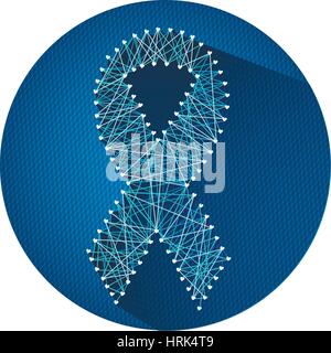 Prostate Cancer  Light Blue Ribbon Stock Vector