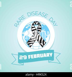 Calendar for each day on February 29. Greeting card. Holiday - Rare Disease Day. Icon in the linear style Stock Vector