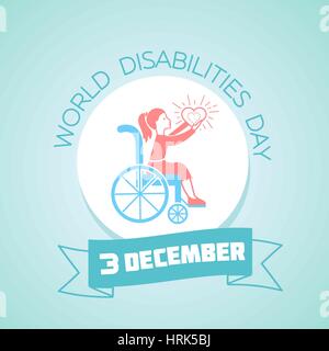 Calendar for each day on december 3. Greeting card. Holiday - World Disabilities day. Icon in the linear style Stock Vector