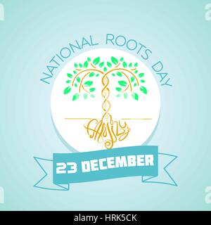 Calendar for each day on December 23. Greeting card. Holiday - National Roots Day. Icon in the linear style Stock Vector