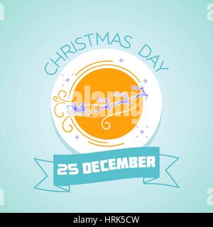 Calendar for each day on December 25. Greeting card. Holiday - Christmas Day. Icon in the linear style Stock Vector
