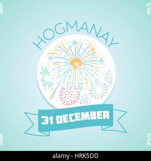 Calendar for each day on December 31. Greeting card. Holiday - Hogmanay, New Year's Eve. Icon in the linear style Stock Vector