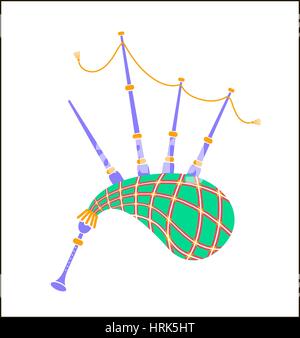 Bagpipes icon. Cartoon illustration of bagpipes vector icon for web Stock Vector