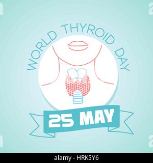 Calendar for each day on may 25. World Thyroid Day. Holiday - Day of parks. Icon in the linear style Stock Vector