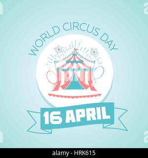 Calendar for each day on April 16. Holiday - World Circus Day. Icon in the linear style Stock Vector