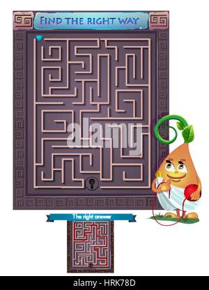 Maze game for children, find the right way to the castle Stock Vector ...