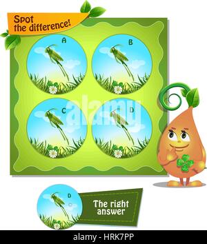 Visual Game for children. Task: Spot the difference owl Stock Vector ...