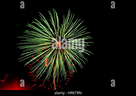 green ball explosion fireworks Stock Photo