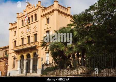 Exterior of Ajuntament de Sitges - Casa de la Vila - Town Hall, Sitges, Catalonia, Spain, Europe Stock Photo