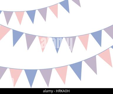 Bunting banner. Rose quarts and serenity colors. Vector illustration. Stock Vector