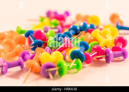 Memo thumb tacks Stock Photo