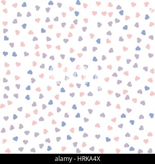Heart seamless pattern. Vector illustration. Rose quartz and serenity colors. Stock Vector