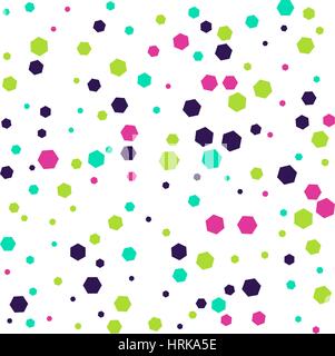 Abstract seamless pattern with hexagons. Flat colors. Stock Vector