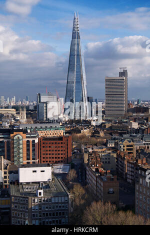 The Shard from the viewing platform of the Switch House, Tate Modern, London Stock Photo