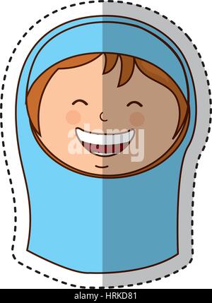 virgin mary manger character Stock Vector