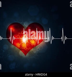 heart pulsating rhythm graph abstract red background Stock Photo - Alamy