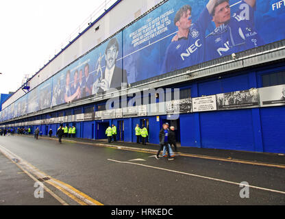 Fans going into Goodison Park Liverpool for a home game against Sunderland Stock Photo
