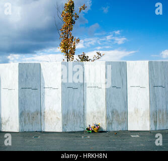 Solemn memorial in Shanksville, PA, honoring Flight 93 heroes who fought back during 9/11, forever remembered for their courage and sacrifice. Stock Photo