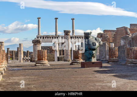 A view ancient ruins in city of Pompeii, Italy. Stock Photo