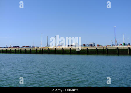 Dockyard view from the sea at the Port of Le Havre, Le Havre, France Stock Photo