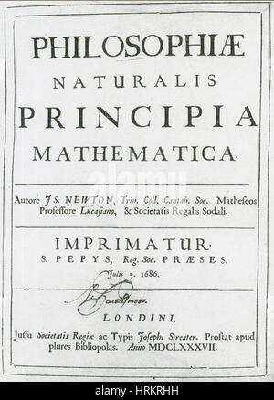 Newton's 'Principia', Title Page Stock Photo