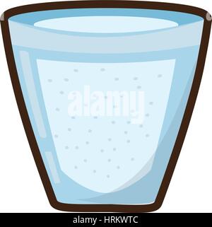 cartoon glass cup water fresh Stock Vector