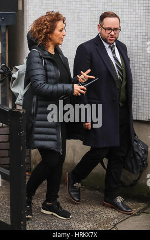 The presenters from Loose Women' leave the ITV Studios after the show  Featuring: Nadia Sawalha Where: London, United Kingdom When: 30 Jan 2017 Stock Photo