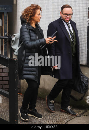 The presenters from Loose Women' leave the ITV Studios after the show  Featuring: Nadia Sawalha Where: London, United Kingdom When: 30 Jan 2017 Stock Photo