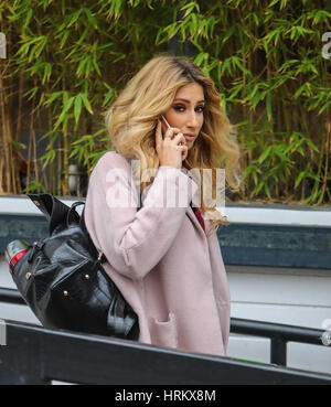 The presenters from Loose Women' leave the ITV Studios after the show  Featuring: Stacey Solomon Where: London, United Kingdom When: 30 Jan 2017 Stock Photo