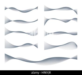 Waved Lines Design Elements Set Stock Vector