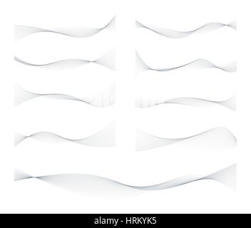 Waved Lines Design Elements Set Stock Vector