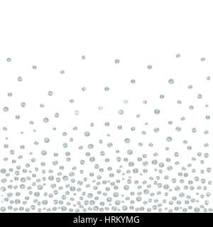 Abstract background of random falling silver dots on white. Hand drawn by markers confetti pattern. Suitable for textile, wrapping design Stock Vector
