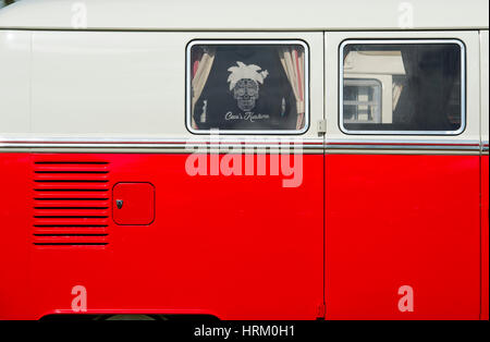 VW Volkswagen camper van at a VW show. England Stock Photo