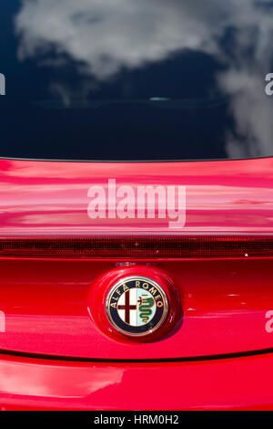 Red Cars Alfa Romeo 4C Stock Photo - Alamy