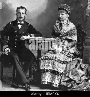 CROWN PRINCE RUDOLF OF AUSTRIA with his  wife Princess Stéphanie of Belgium in 1881 Stock Photo