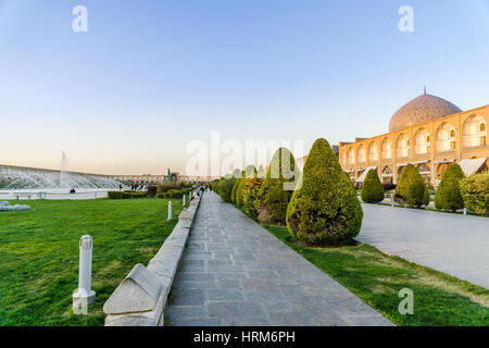 view on Naqsch-e Dschahan Square - Imam Square in Isfahan - Iran Stock Photo