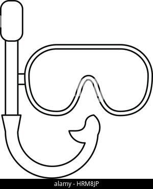 Scuba mask and snorkel icon, outline style Stock Vector Art ...