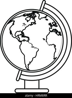 globe world map thin line Stock Vector