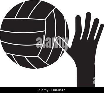 hand volleyball ball sport pictogram Stock Vector