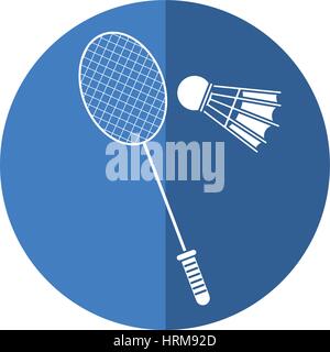 badminton racket shuttlecock sport shadow Stock Vector