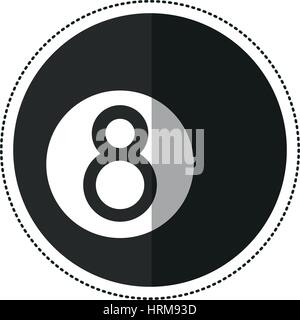 cartoon billiard ball  eight Stock Vector