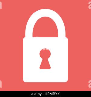 Vector flat heart lock icon Stock Vector